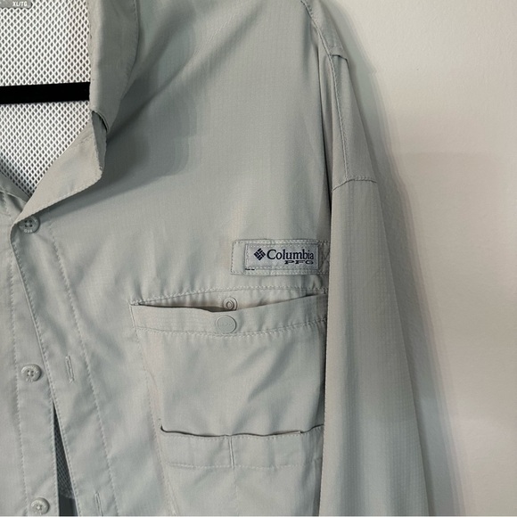 Columbia Men’s Tamiami Long Sleeve Gray Button Up Front Fishing Shirt Sz XL GUC - Picture 3 of 8